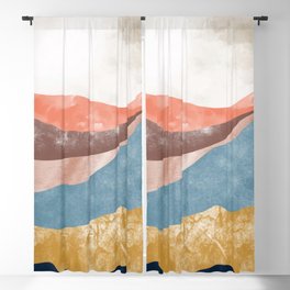 Sea Waves Modern Abstract Blackout Curtain