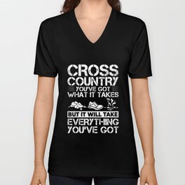 Cross Country Running Coach Training XC Run Race V Neck T Shirt