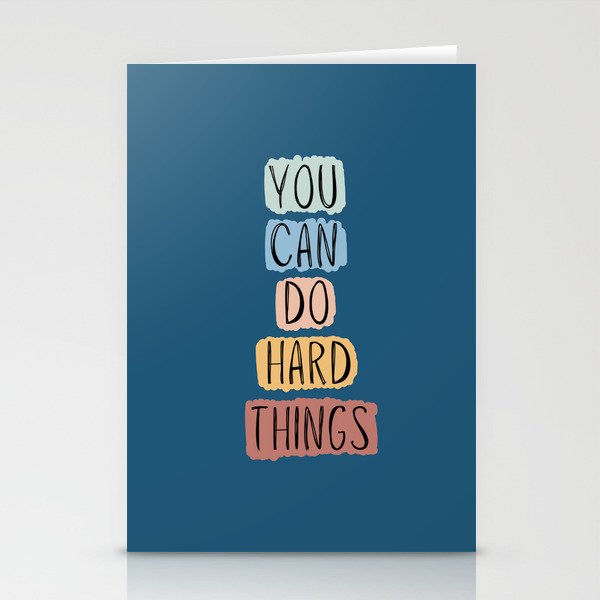 "You Can Do Hard Things" in Blue Stationery Cards