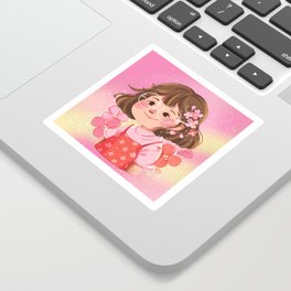 Pink Chubby Girl Sticker