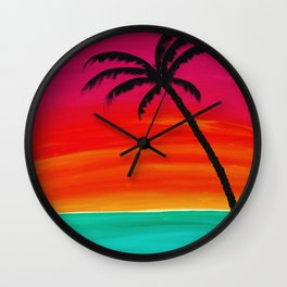 Sunset Palm 2 Wall Clock