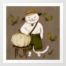 Farmer Cat Art Print