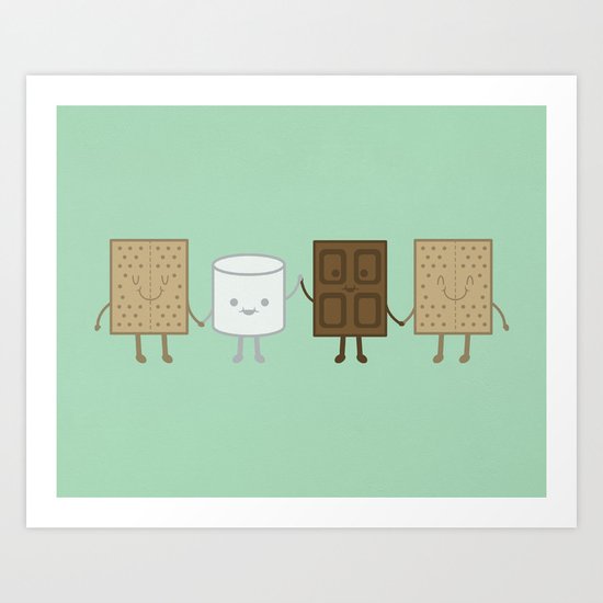 Life is S'more Fun Together (Mint) Art Print