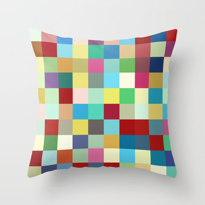 Kanaloa - Colorful Abstract Pixel Pattern Art Throw Pillow
