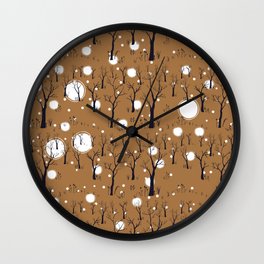 Trees Wall Clock | December, Beautiful, Clear, Woodland, Cold, Eve, Art, Decorative, Abstract, Decor 