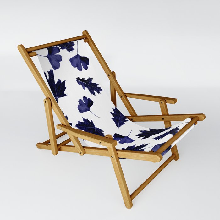 Indigo Blue Sun-Dyed Leaves Sling Chair