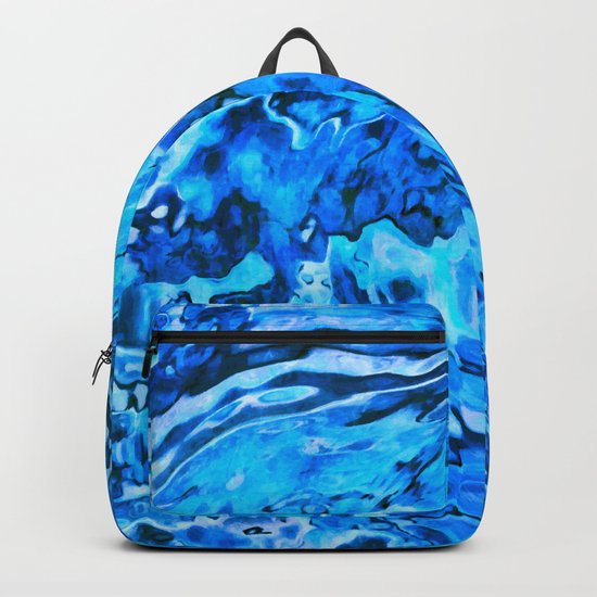 Blue wave abstract Backpack