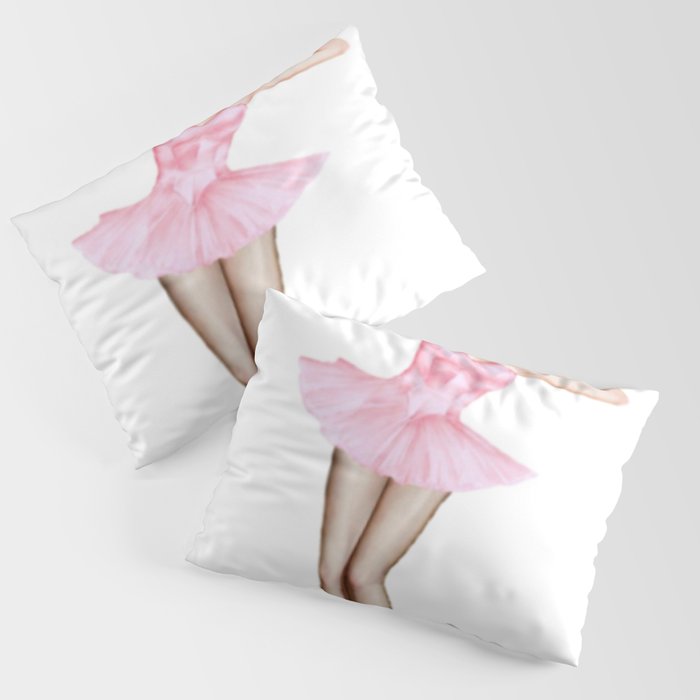 Sexy Brunette Dancer Pin Up With Pink Dress Pillow Sham