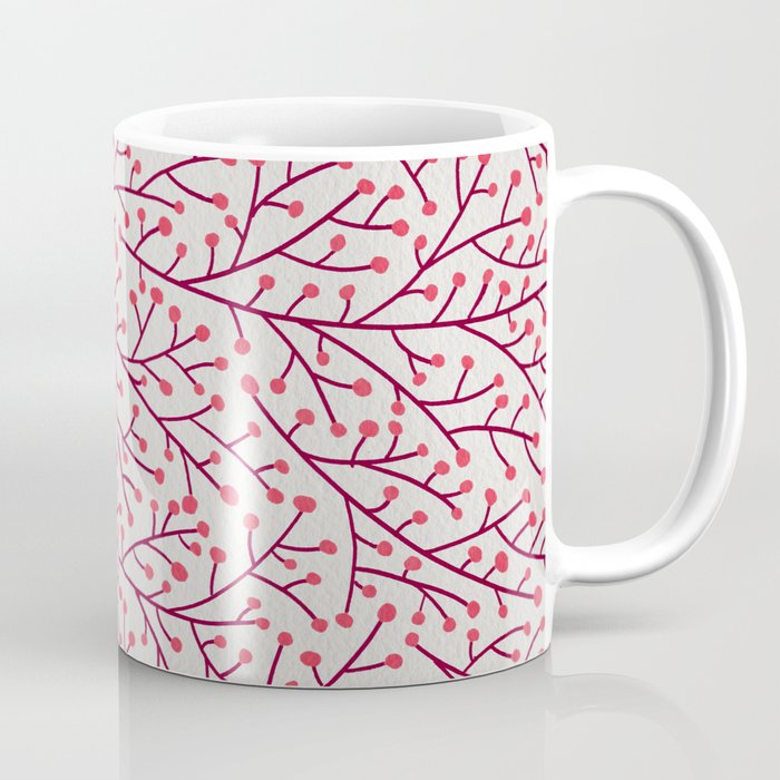 Pink Berry Branches Coffee Mug