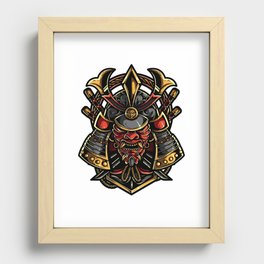 Oni Samurai Mask Recessed Framed Print