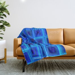 6x6 005 - abstract neon blue pattern Throw Blanket