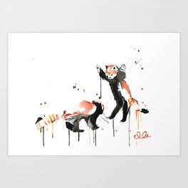 Red Pandas. Art Print