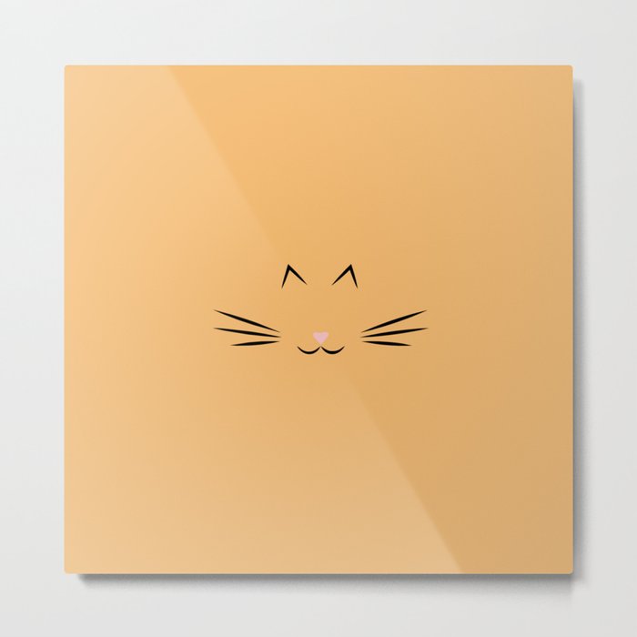 Feline Fine- Orange Metal Print