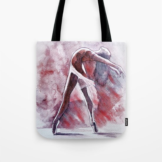 Ballet study in pink, watercolor and pastel artwork Tote Bag
