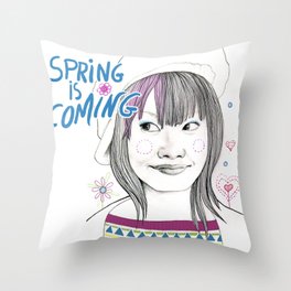 Spring is coming Throw Pillow