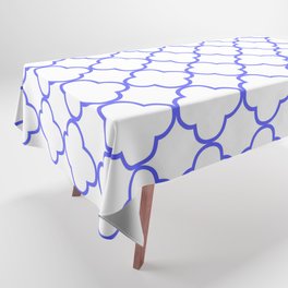 Quatrefoil (Azure & White Pattern) Tablecloth