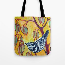 Black and White Warbler Tote Bag