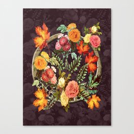 Autumn Flowers and Leaves Canvas Print