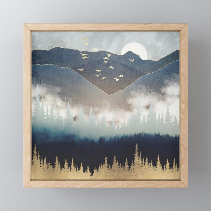 Blue Mountain Mist Framed Mini Art Print