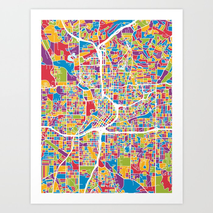Atlanta Georgia City Map Kunstdrucke Atlanta Georgia City Map Kunstdrucke