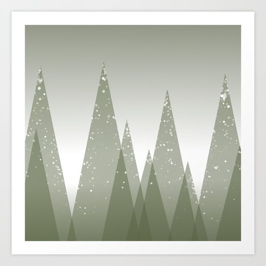 Green Abstract Forest Art Print
