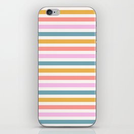 Cute Colorful Horizontal Striped Pattern iPhone Skin
