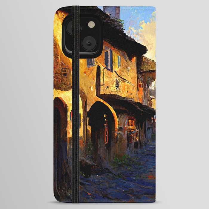 Walking through a medieval Italian village iPhone Wallet Case