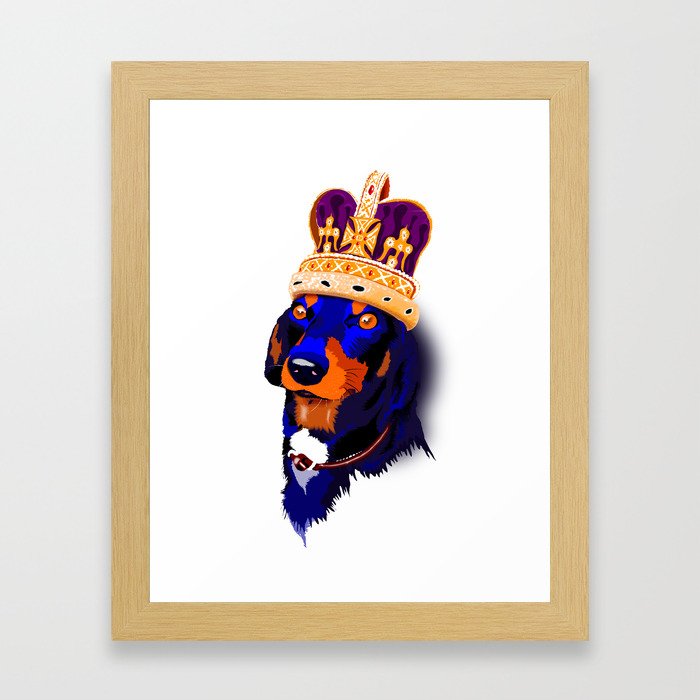 Wiener Dog King Framed Art Print