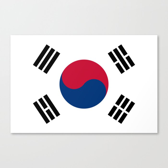 South Korean Flag of South Korea Canvas Print