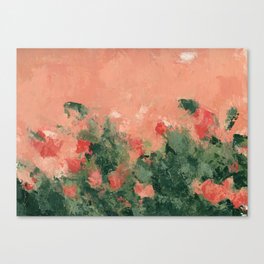 Orange pink floral Canvas Print