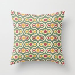 Circles & Ogees in Meadow Colors Throw Pillow