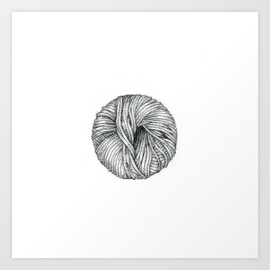 Ball of yarn Art Print