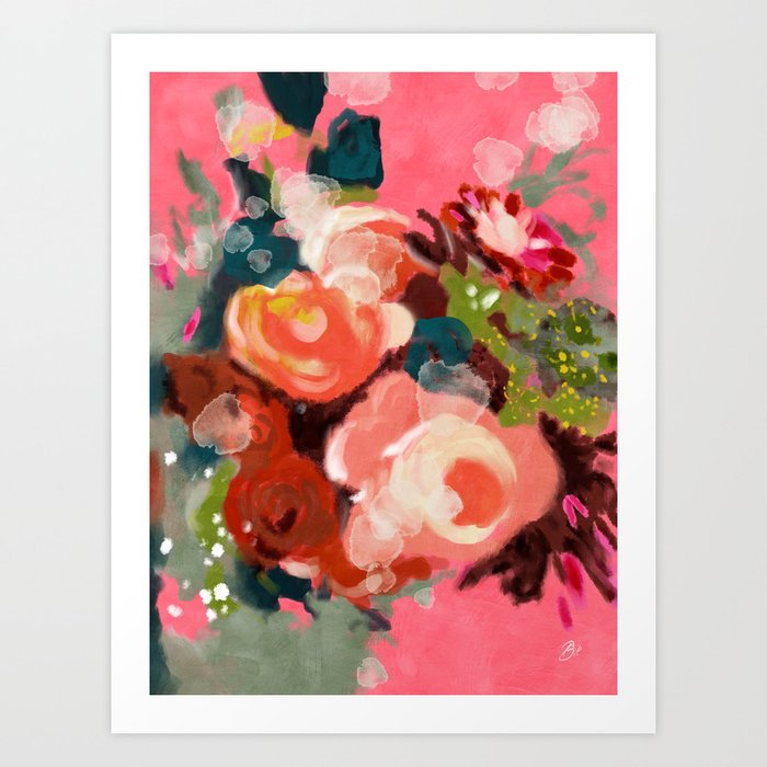 bloom it, abstract art Art Print