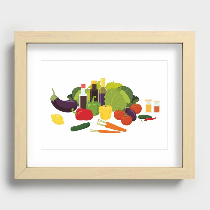 Fresh vegetables and food Recessed Framed Print