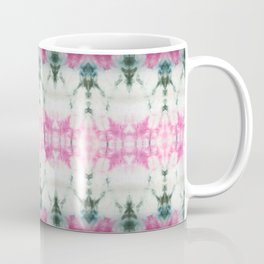 Pink Green and White Summer Shibori Coffee Mug