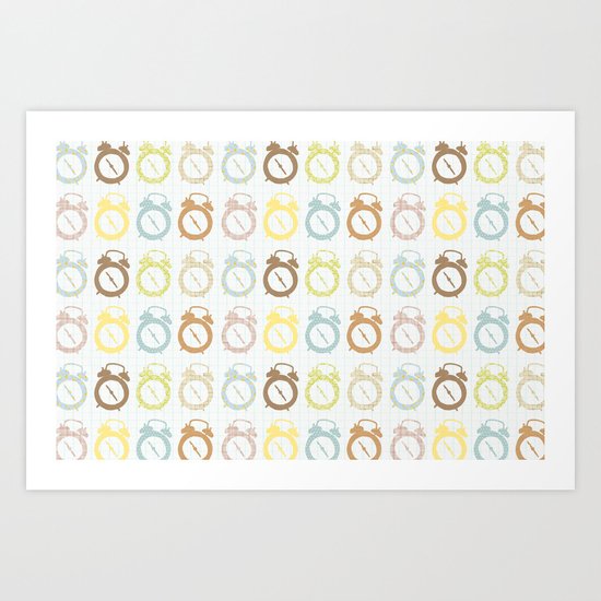 clocks pattern Art Print