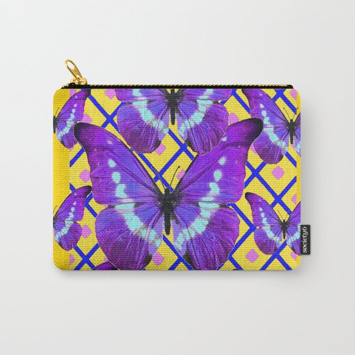 Purple Butterflies Golden Migration Pattern Carry-All Pouch