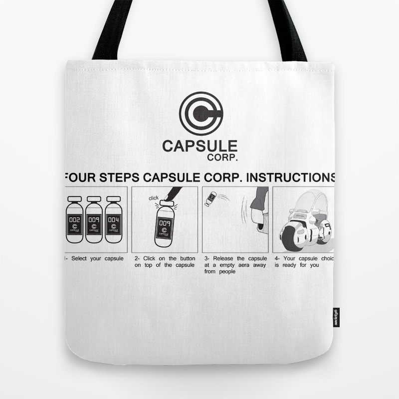 Manga Dragon Ball Capsule Corp Instruction Tote Bag By