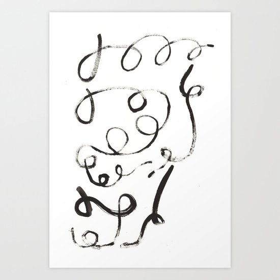 Curly Hair Art Print