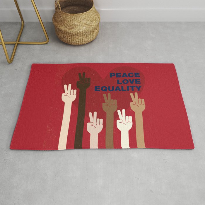 Peace Love Equality for All Rug