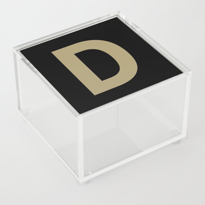 Letter D (Sand & Black) Acrylic Box