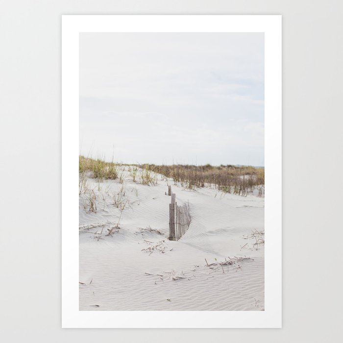 Folly Beach Dunes Fence - Coastal Charleston Photography Art Print
