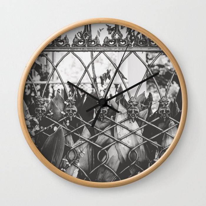 Skull Fence of New Orleans Wall Clock