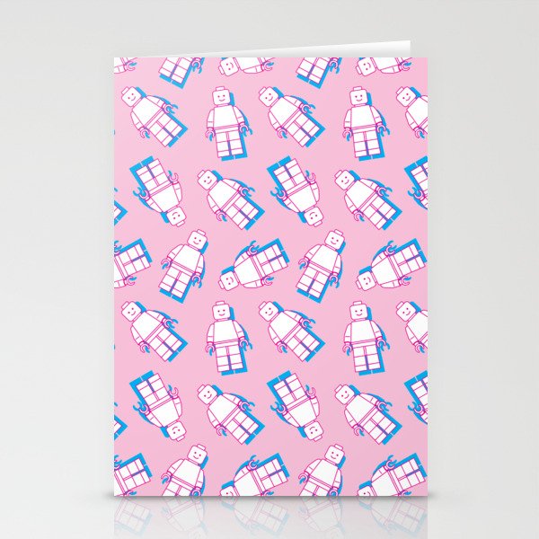 Mini Fig. Pattern - Pink Stationery Cards