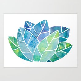watercolor leaves Art Print