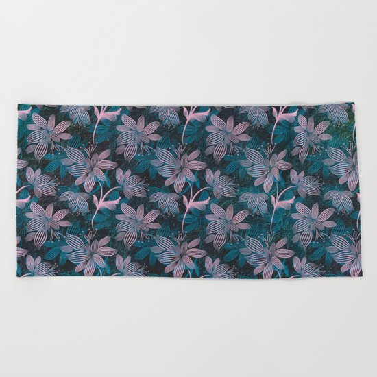 Tiny Flowers Pattern Beach Towel