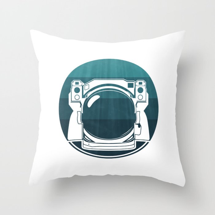 Underwater Astronaut Throw Pillow