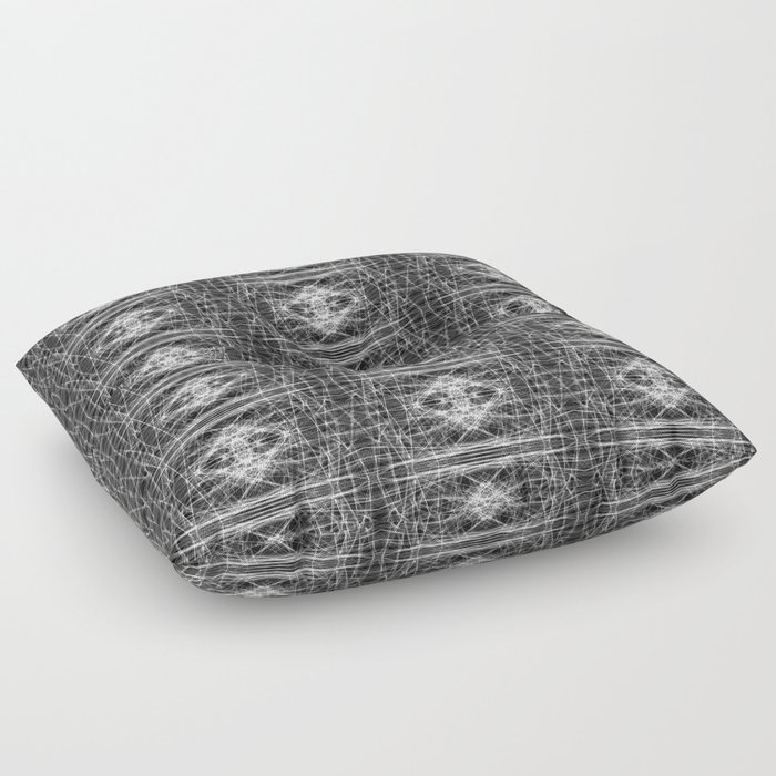 Liquid Light Series 44 ~ Grey Abstract Fractal Pattern Floor Pillow