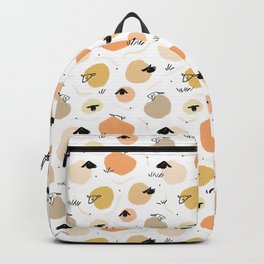 Fluffy flock of sheep pattern — apricot palette Backpack