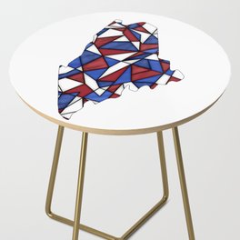 Maine State map in stained glass style Side Table